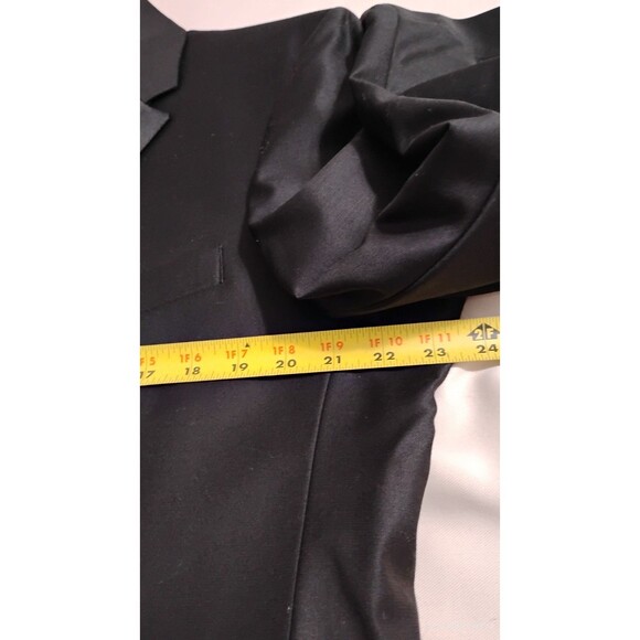 Jos A Bank Black Wool Tuxedo Jacket 48LG Center Vent Notch Lapel Blazer - Picture 6 of 9